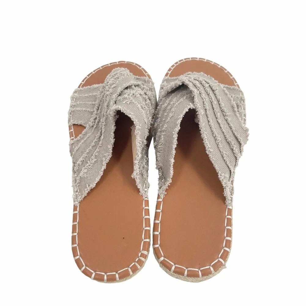 Women’s Flat Shoes Slip On Mule Espadrille Sandals Size 9